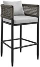 Armen Living Alegria 2-Piece Black/Gray Aluminum/Rope Outdoor Barstool Set-0