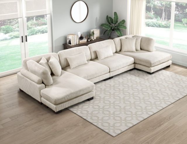 Homelegance® Traverse 4-Piece Beige U-Shape Sectional with Reversible Chaise-1