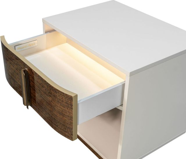 Michael Amini® Pavira Taupe/Walnut 1-Drawer Nightstand-3