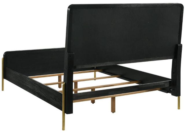 Coaster® Arini Black/Grey Queen Panel Bed with Upholstered Headboard-2