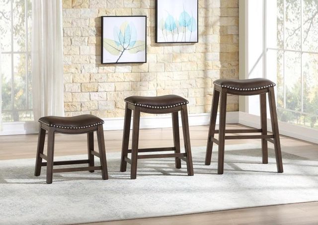 Mazin Furniture Brown 24" Upholstered Counter Stool-3