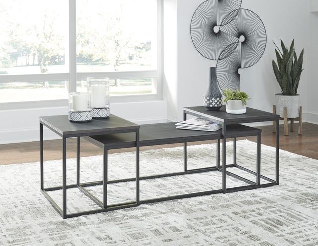 Signature Design by Ashley® Yarlow 3-Piece Black Occasional Table Set-3