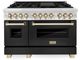 ZLINE Autograph Edition 48" Stainless Steel Pro Style Dual Fuel Range with Black Matte Door-0