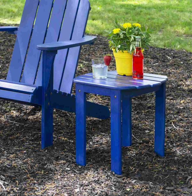 Linon Adirondack Blue Wooden Outdoor End Table-1
