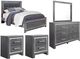 Signature Design by Ashley® Lodanna 5-Piece Gray King Panel Bed Set-0