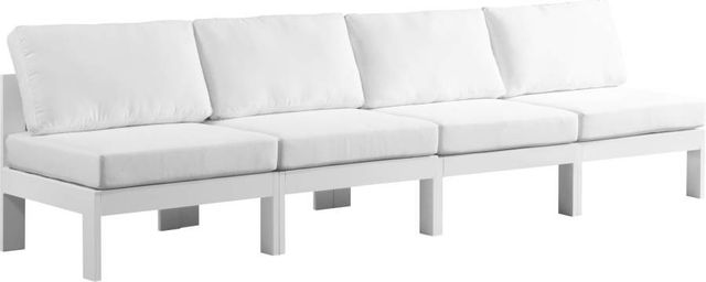 Meridian Furniture Nizuc 4-Piece White Outdoor Patio Modular Sofa-1