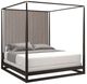 Caracole® Pinstripe Caracole Classic Dark Chocolate/Rich Walnut Queen Canopy Bed-0