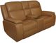 Flexsteel® Ziggy Camel Leather Power Reclining Loveseat with Console, Power Headrest and Lumbar-0