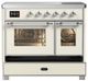 Ilve® Majestic III 40" Antique White Pro Style Induction Range with Triple Glass Door and Chrome Trim-2