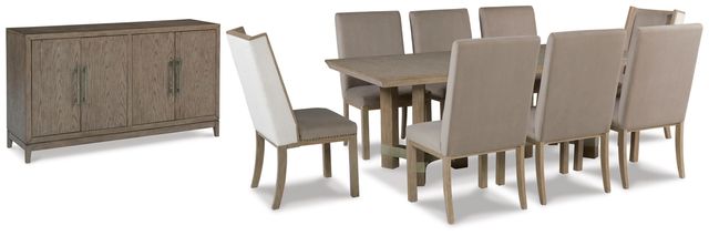 Signature Design by Ashley® Chrestner 10-Piece Gray Dining Table Set-0