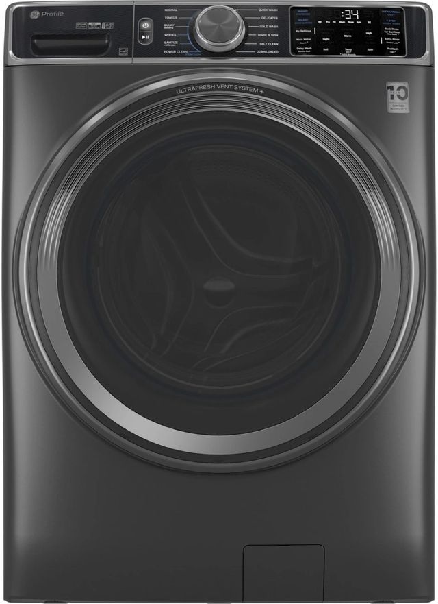 GE® Profile™ Carbon Graphite Front Load Washer and Gas Dryer Laundry Pair-1
