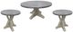 American Wholesale Furniture Whitney 3-Piece Gray Occasional Table Set with White Base-2