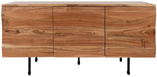 Jofran Inc. The Wave Brown 3-Door Accent Cabinet-1