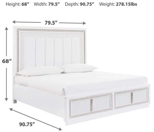 Signature Design by Ashley® Chalanna White California King Upholstered Storage Panel Bed-4