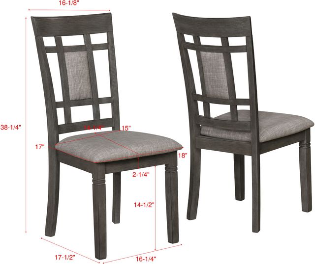 Crown Mark Paige 6-Piece Gray Dining Table Set-5