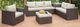 Furniture of America® Davina 5-Piece Beige/Brown Fabric/Faux Rattan Outdoor Patio Set with Ottoman and Storage-0
