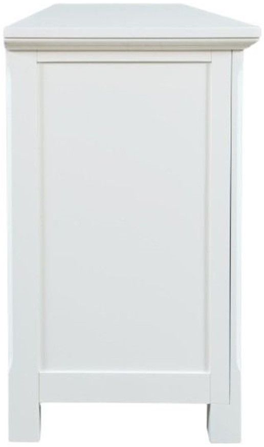 Jofran Inc. Isabella White 69" Mirrored Accent Cabinet-3