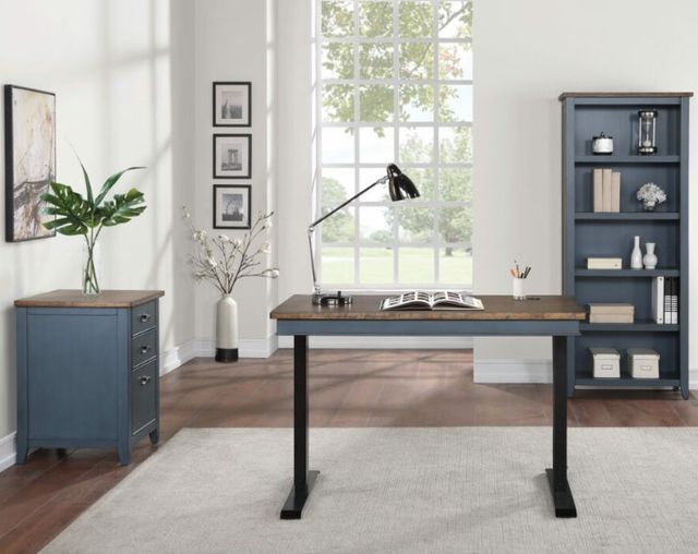 Martin Furniture BFairmont Dusty Blue Electric Sit/Stand Desk-1