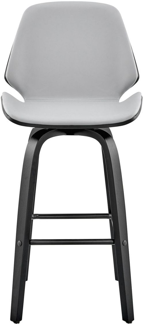 Armen Living Arabella Gray/Matte Black Bar Stool-3