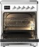 Ilve® Majestic III 30" White Pro Style Induction Range with Solid Door and Chrome Trim-1