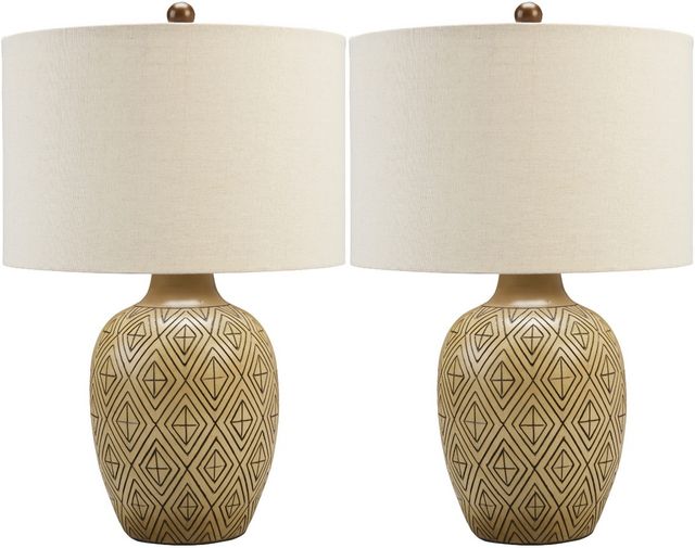 Signature Design by Ashley® Jairgan 2-Piece Tan/Black Table Lamps