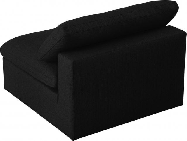 Meridian Furniture Serene Black Linen Fabric Deluxe Cloud Armless Chair-1