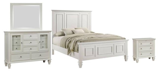 Coaster® Sandy Beach 4-Piece Cream White King Bedroom Set-0