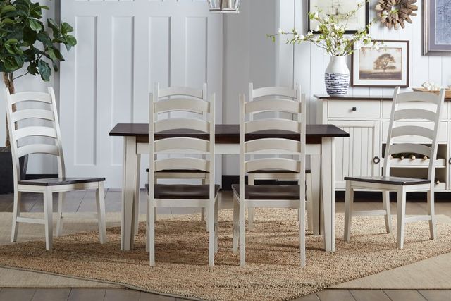 A-America® Toluca Chalk White/Cocoa Bean Ladderback Dining Side Chair-1