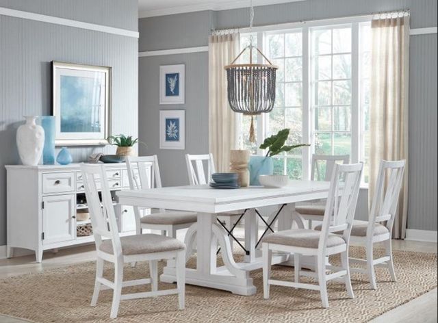 Magnussen Home® Heron Cove Baja Fog/Chalk White Upholstered Bench-1