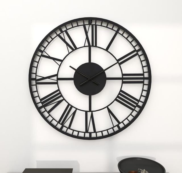 Deco Marche Black Open Cutout Frame Wall Clock-4