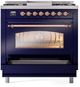 Ilve® Nostalgie II Series 36" Midnight Blue Pro Style Dual Fuel Range-3