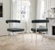 Armen Living Shannon 2-Piece Brushed Stainless Steel/Charcoal Upholstered Dining Side Chair Set-4