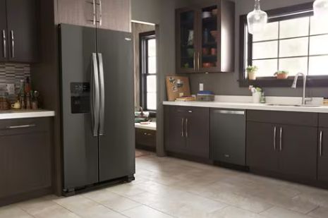 Whirlpool® 33" 21.4 Cu. Ft. Black Stainless Side-by-Side Refrigerator-1