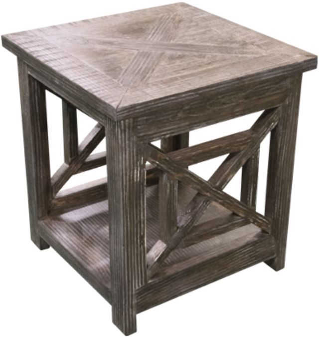 American Wholesale Furniture X Squared Barnwood End Table -0