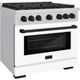 ZLINE Autograph Edition 36" Stainless Steel Pro Style Gas Range with White Matte Door and Matte Black Accents -2