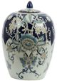 A & B Home Bryn Blue/Gold Lidded Jar-1