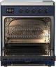 Ilve® Majestic III 30" Midnight Blue Pro Style Induction Range with Triple Glass Door and Burnished Trim-1
