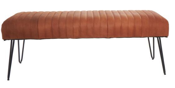 Deco Marche Brown Leather Bench-1