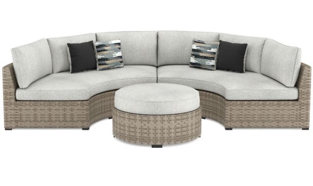 Signature Design by Ashley® Calworth 3-Piece Beige Outdoor Sectional Set-0
