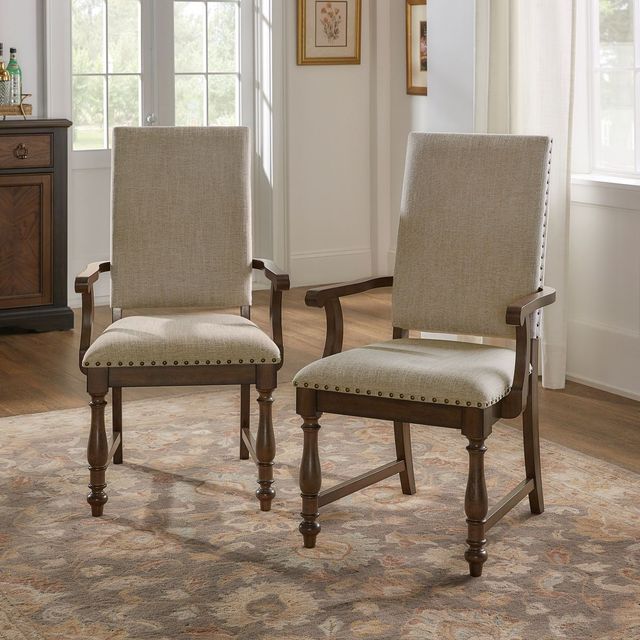 Mazin Furniture Stonington Brown/Gray Dining Room Arm Chair-3