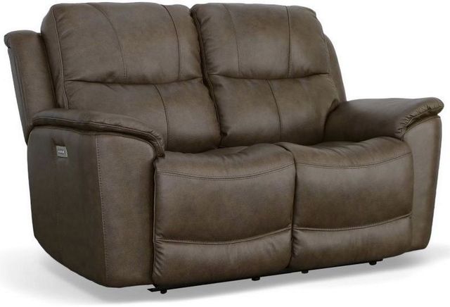 Flexsteel® Cade Brown Power Reclining Loveseat with Power Headrests and Lumbar-0