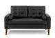 Monarch Specialties Inc. Black 58" Faux Leather Loveseat with 2 Pillows-0