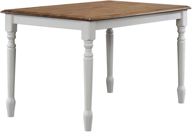 Winners Only® Pacifica Rustic Brown Top Dining Table with White Base-0