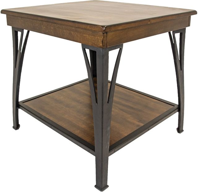 Intercon District Cool Copper End Table with Black Base-0