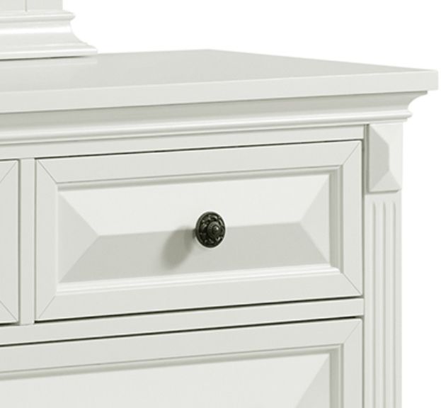 Elements International Bridgestone Antique White Dresser with Mirror-3
