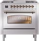 Ilve® Nostalgie II Series 36" Stainless Steel Pro Style Dual Fuel Range-1