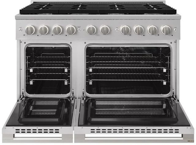 ZLINE Marino 48" Satin Stainless Steel Pro Style Dual Fuel Range with 8 Burner Gas Cooktop-1