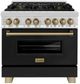 ZLINE Autograph Edition 36" Stainless Steel Pro Style Dual Fuel Range with Black Matte Door-0
