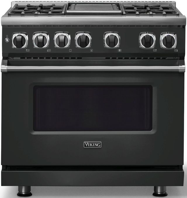 Viking® 7 Series 36" Antique Bronze Pro Style Dual Fuel Range with Griddle-2