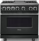 Viking® 7 Series 36" Antique Bronze Pro Style Dual Fuel Range with Griddle-2